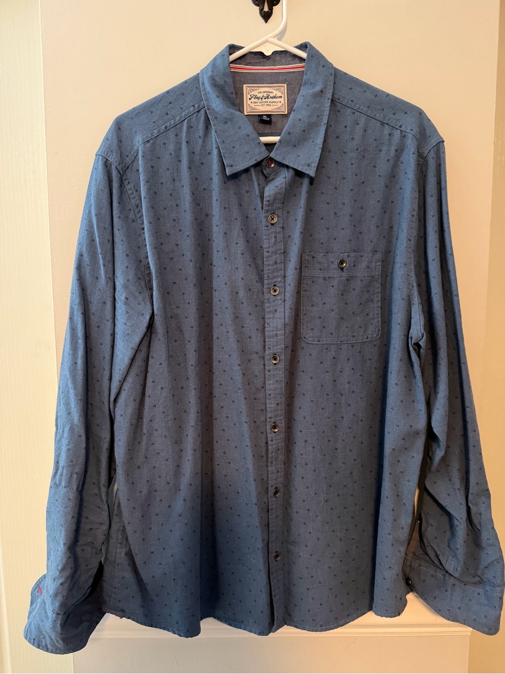 Flag & Anthem Men's Blue Casual Button-Down Shirt